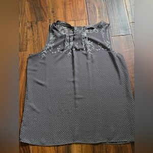 Black and White Sleeveless Blouse